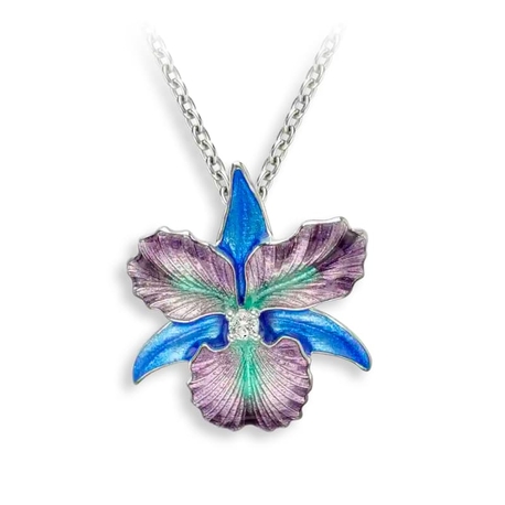 Nicole Barr collier orchidee paars blauw emaille nn0598ya
