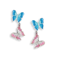 Nicole Barr oorbellen vlinders met emaille NE0644YA