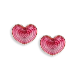Nicole Barr zilveren oorstekers hart rood emaille NE0624A