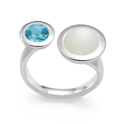 Bastian Inverun ring Moon Touch met topaas en maansteen
