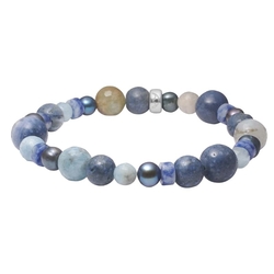 Heide Heinzendorff armband koraal, aquamarijn, jasper en zoetwaterparels