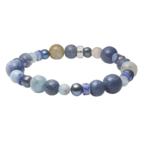 Heide Heinzendorff armband koraal, aquamarijn, jasper en zoetwaterparels