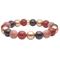 Heide Heinzendorff armband zonnesteen, carneool, granaat en parelmoer
