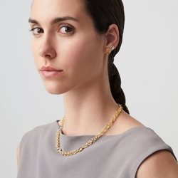 Giovanni Raspini verguld zilver collier Loop met crystal