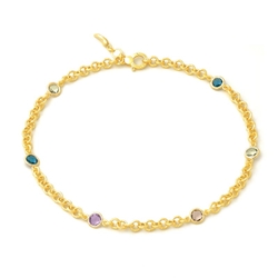 Giovanni Raspini verguld zilver collier Loop met crystal