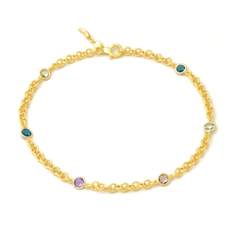 Giovanni Raspini verguld zilver collier Loop met crystal