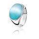 Zilveren ring blauw Cat Eye ZINZI ZIR673