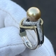 Vintage gouden ring met Zuidzeeparel en diamanten