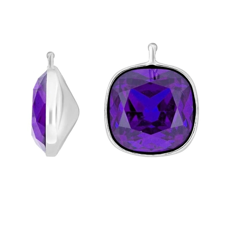 Heide Heinzendorff vierkante aanhangers paars E29 zilver montuur