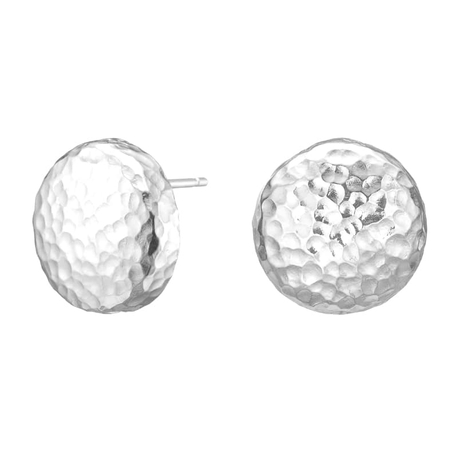 Heide Heinzendorff zilveren oorstekers Ann gehamerd