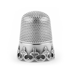 Zilveren Nedelands zilveren vingerhoed in doosje Amsterdam Schoonhoven 19e eeuw