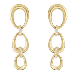 Georg Jensen 18krt gouden oorbellen offspring 0.11ct