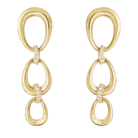 Georg Jensen 18krt gouden oorbellen offspring 0.11ct