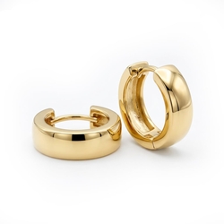 Brede gouden creolen 14 mm diameter x 6 mm 4,5 gr.