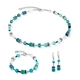 COEUR DE LION sieradenset 2838-0624 GeoCUBE Iconic Teal silver