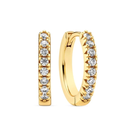 Sif Jakobs Ellera vergulde creolen zirkonia diameter 11 mm