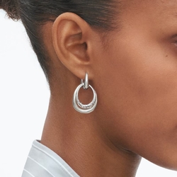 Georg Jensen oorbellen Offspring Medium diamantjes