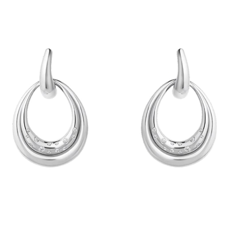 Georg Jensen oorbellen Offspring Medium diamantjes