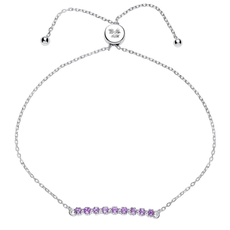 Laura Ashley zilveren armbandje Alford Meadow Light Amethyst