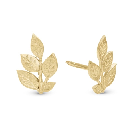 Christina vergulde oorstekers Leaf Beauty 671-G138