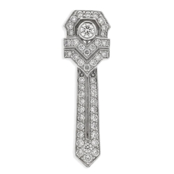 GL zilveren broche stropdas met kristal