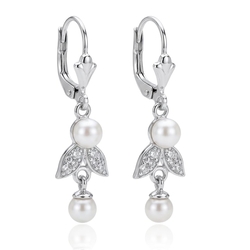 Zilveren oorhangers kristallen glaspareltjes GL