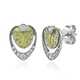 Zilveren oorbellen groen vensteremaille GL Timeless 