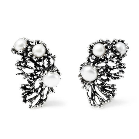 Giovanni Raspini zilveren Anemone oorbellen