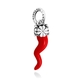 Giovanni Raspini zilveren charm rood hoorn small croco