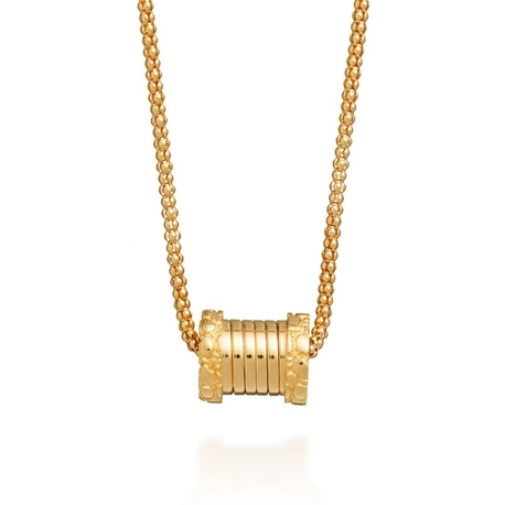 Giovanni Raspini verguld zilveren collier croco Tubogas