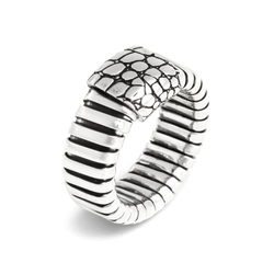 Giovanni Raspini zilveren ring Tubogas Croco