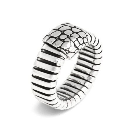 Giovanni Raspini zilveren ring Tubogas Croco
