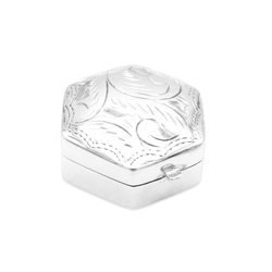 Zilveren doosje zeskant 2,5 x 2,5 cm