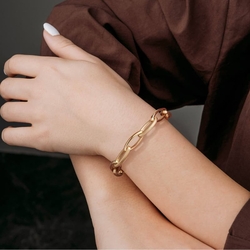 BOCCIA Titanium vergulde armband grote schakels