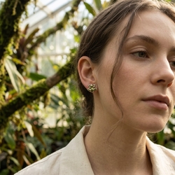 GL zilveren oorstekers kikker groen emaille