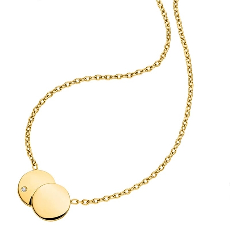 BOCCIA Titanium vergulde ketting rondjes met diamantje