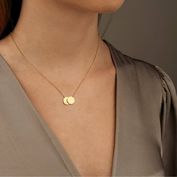 BOCCIA Titanium vergulde ketting rondjes met diamantje