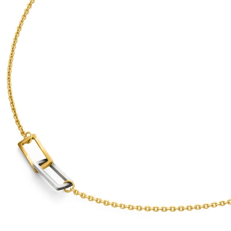 BOCCIA Titanium vergulde ketting rechthoekig 08092-02