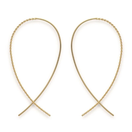 Bastian Inverun doortrek oorbellen verguld