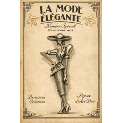 GL zilveren broche mannequin art deco stijl