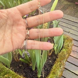 Geelgouden ankerschakel collier 0,8 mm fijn kettinkje 41-43-45 cm lang