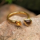 Bastian Inverun vergulde ring Sparkling Leaves