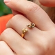Bastian Inverun vergulde ring Sparkling Leaves