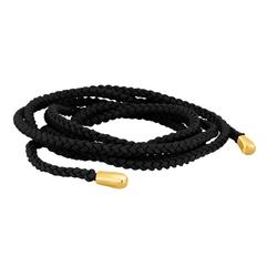 Heide Heinzendorff zwart gevlochten koord collier 100 cm