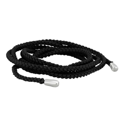 Heide Heinzendorff zwart gevlochten koord collier 100 cm