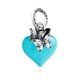Giovanni Raspini zilveren bedel hart blauw vlinders
