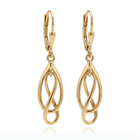 14krt gouden oorhangers opengewerkt