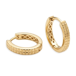 14krt gouden creolen geblokte voorkant