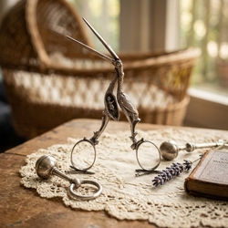 Zilveren luiertang oud 1e gehalte zilver