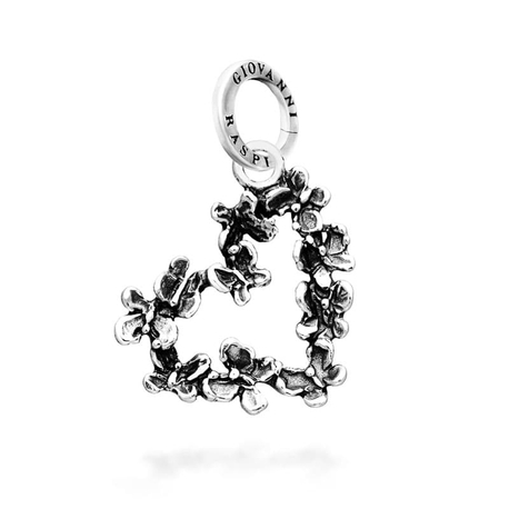 Giovanni Raspini zilveren bedel hart met vlinders